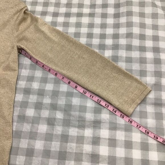 JONES NewY collection Petite top bow tie detailed knit sweater beige gold large - Picture 6 of 11